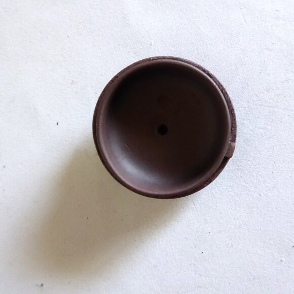 VINTAGE NEW TRADITIONAL CHINESE YIXING LIDDED BAMBOO HANDMADE PURPLE CLAY TEAPOT - Picture 7 of 11